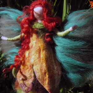 DEIRDR Needle Felted Wool fairy, Irish nature fairy, Waldorf inspired fairy doll, wool image 2