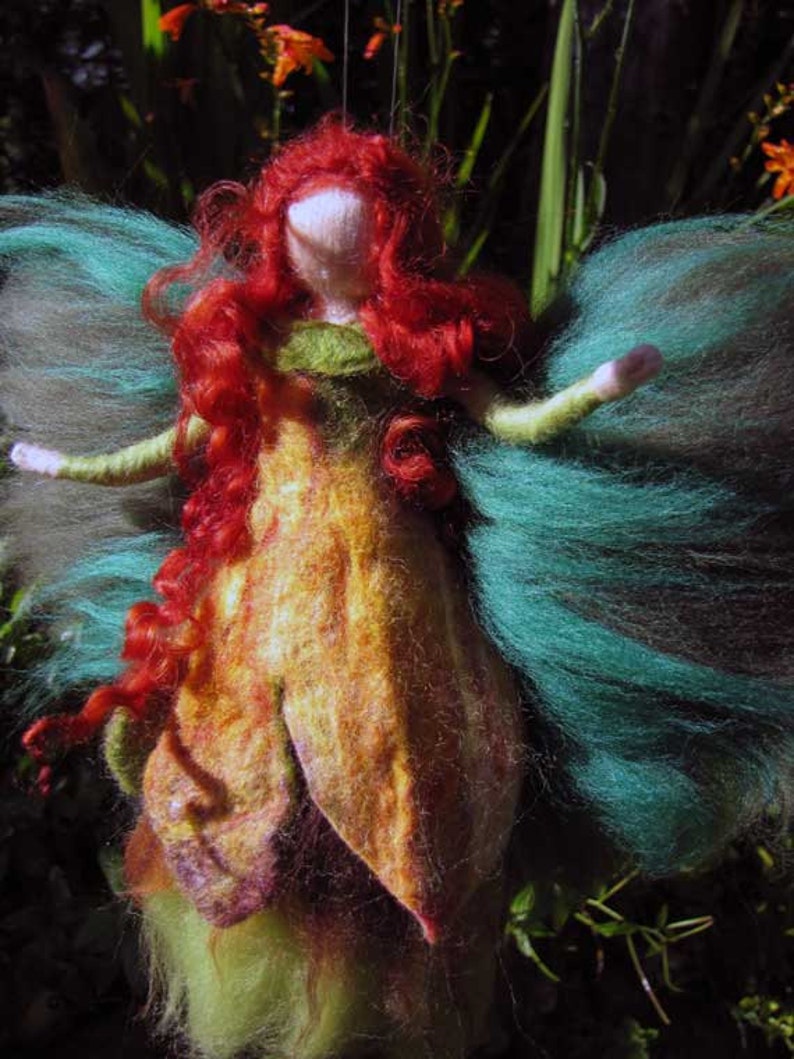 DEIRDR Needle Felted Wool fairy, Irish nature fairy, Waldorf inspired fairy doll, wool image 2