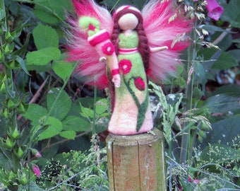 Birthday fairy INA, waldorf inspired, wool fairy