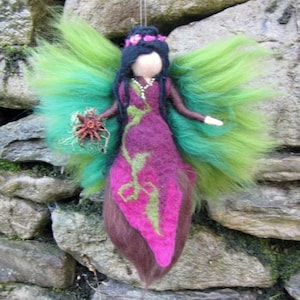 WILLOW - Nature fairy, needel felted waldof inspried doll,