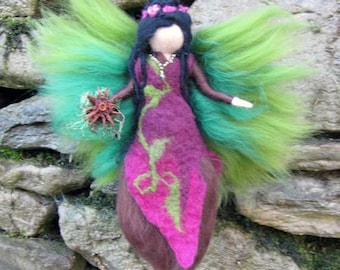 WILLOW - Nature fairy, needel felted waldof inspried doll,