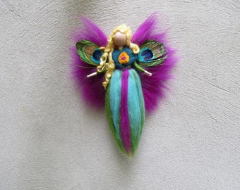 Needle Felted fairy, made from wool, waldorf peakhawk