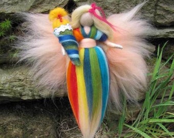 Birthday fairy SILVY, waldorf inspired, wool fairy