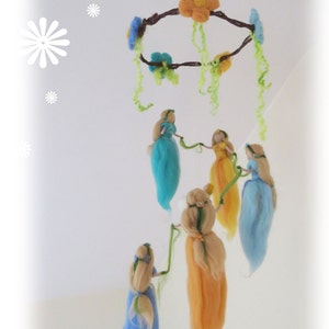 Wiegenfeen Mobile, Fee Wolle, Elfen, Waldorf
