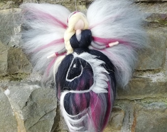 Horse guardian Fairy, Waldorf inspried wool doll