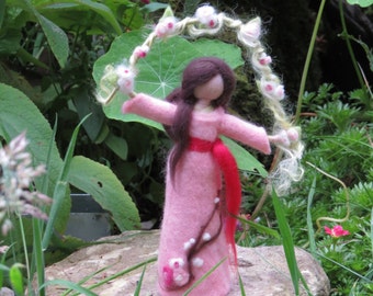 Cherry blossom - Felted angel - needle felted and waldorf inspried