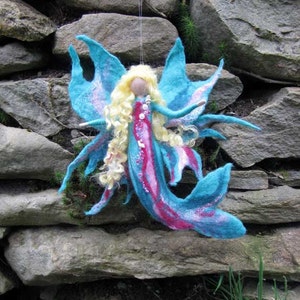 AQUIMA, mermaid, Waldorf doll, Wool fairy ooak