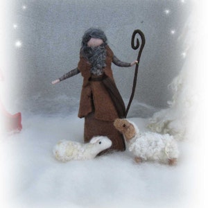 Needle and wet felted Nativity Size S,M or L -  SHEPERED, waldorf inspired