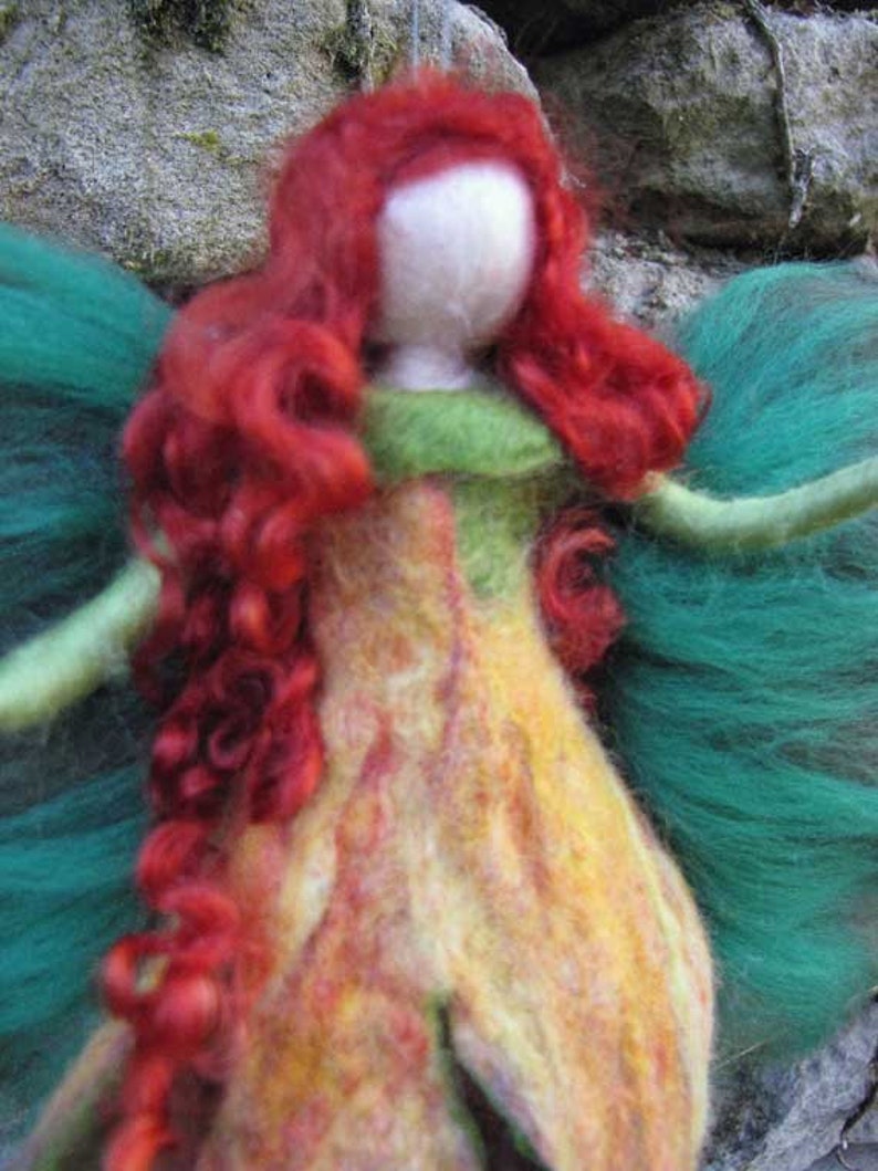 DEIRDR Needle Felted Wool fairy, Irish nature fairy, Waldorf inspired fairy doll, wool image 4