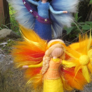 SET Day and Night - Felted angel - needle felted and waldorf inspried