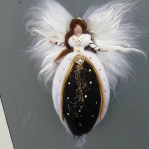 Christmas Angel needle felted from wool, Waldorf inspried, Winter Fairy