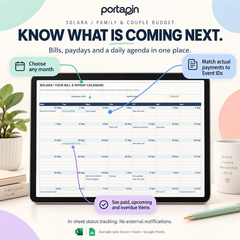 Family Annual Budget Spreadsheet Google Sheets Excel, Couple Budget ...