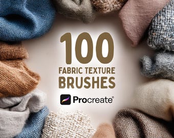 100 Fabric Texture Procreate Brushes – Seamless Textile Patterns (Digital Download)