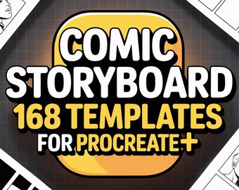 Procreate Comic Storyboard Kit – 168 Templates & Brush Stamps (Digital Download)