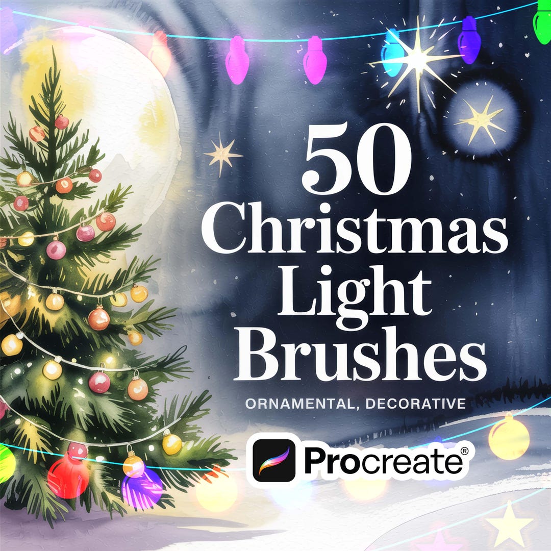 Christmas Light Procreate Brushes • Holiday Glow Stamp Set (digital ...