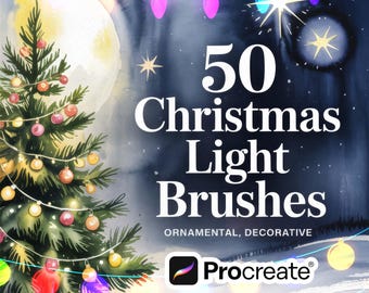 Christmas Light Procreate Brushes • Holiday Glow Stamp Set (Digital Download)