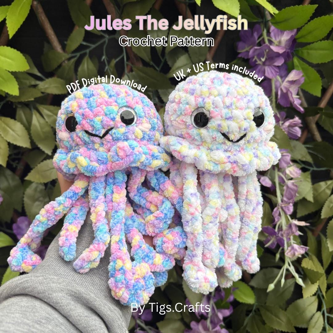 39 Crochet Jellyfish Patterns: Amigurumi, Rattles, Squish, and Keychains 2 Jules The Jellyfish Crochet
