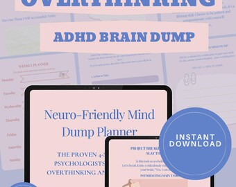 ADHD Brain Dump Printable, ADHD Focus Planner, Mental Clarity Worksheet, Daily Reset Tool, Productivity PDF