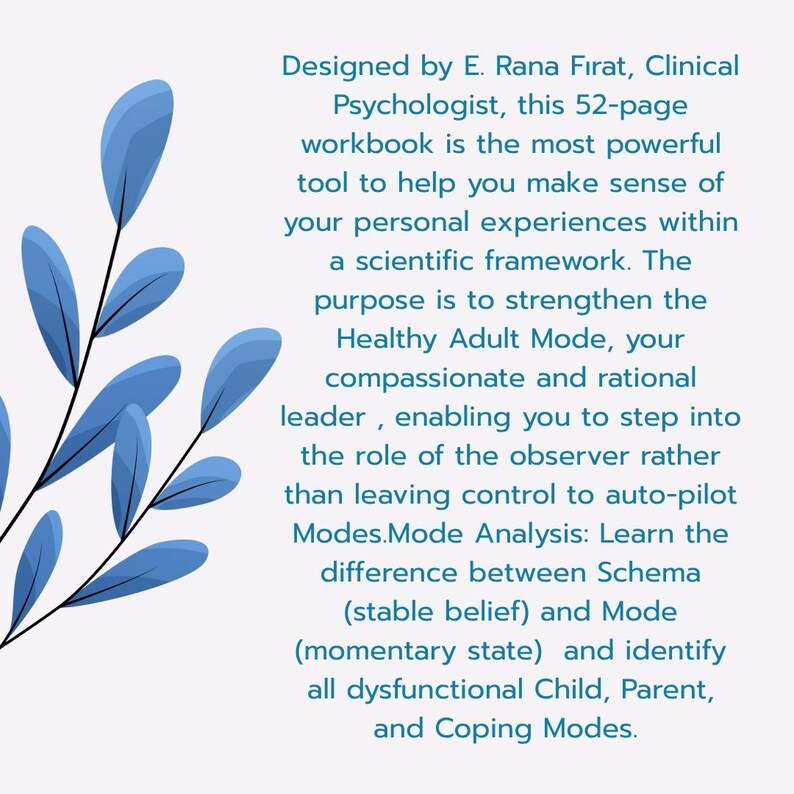 Schema Modes Workbook | Schema Therapy Guide for Inner Child, BPD ...