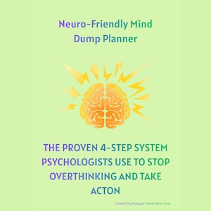 Neuro-Friendly Mind Dump Planner | ADHD Executive Functioning Worksheets (PDF)