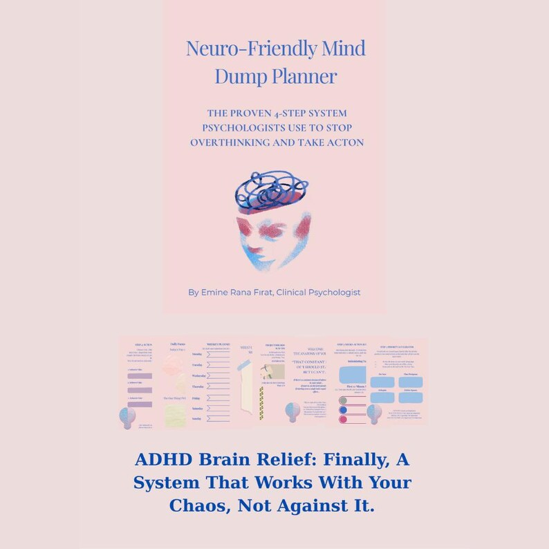 Adhd Overthinking ADHD Brain Dump Printable, ADHD Focus Planner, Mental Clarity Worksheet ...