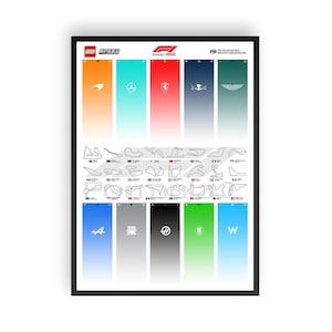 Official F1 Framed Poster - 50x70 - Speed Champions Collection - Italian Version - White Background