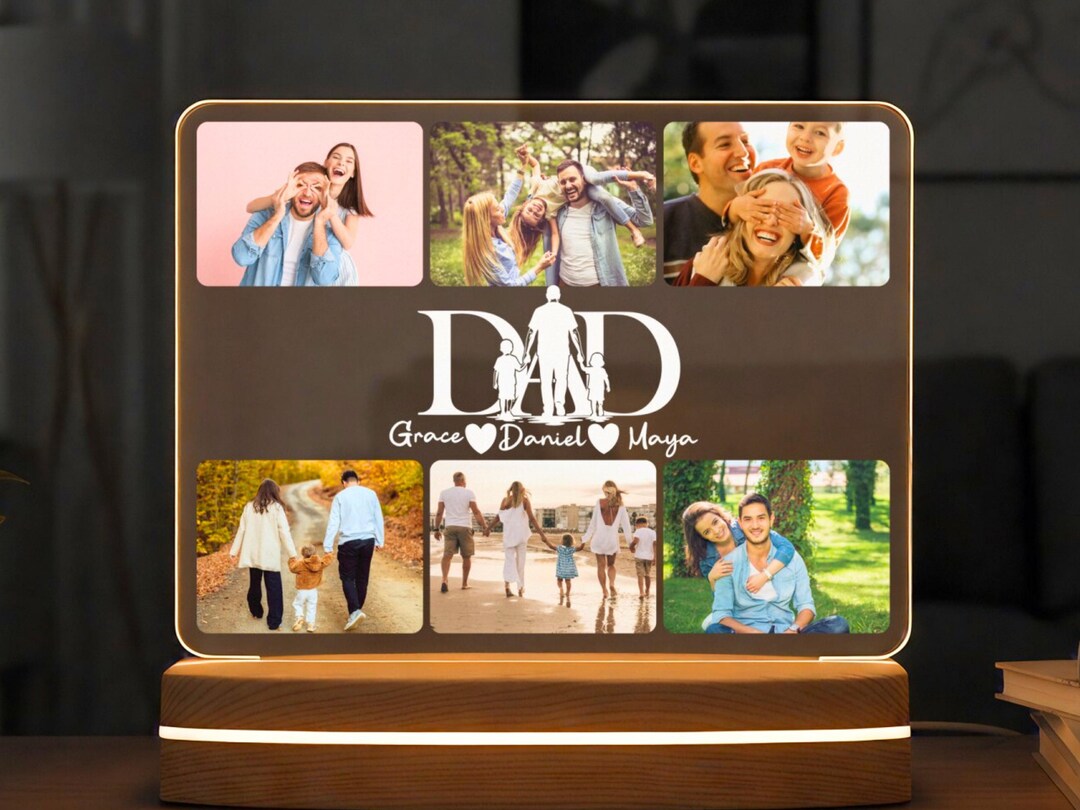 Personalized Family Photo LED Lamp, Custom Name Night Light Gift for ...
