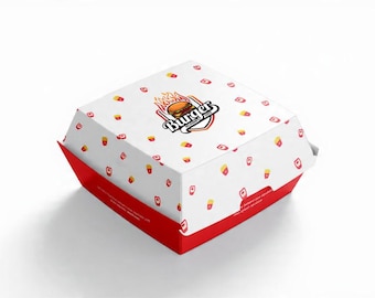 Anpassad tryckt hamburgarförpackning - Vänliga matbehållare - Snabb festlåda - Personlig snabbmatslåda