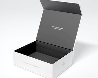 Magnetisk presentask med anpassad logotyp - Lyxig vikbar förpackning - Personligt grossistfodral