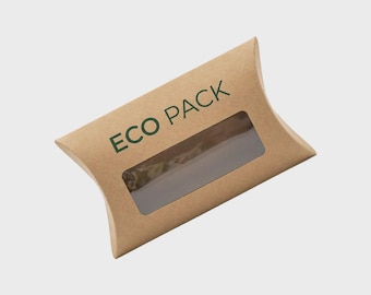 Custom Pillow Boxes Wholesale | Kraft Eco Wedding Favor Packaging, Window Party Small Business Gifts