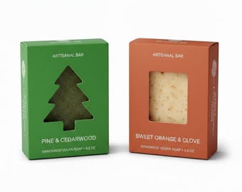 Custom Holiday Soap Boxes – Pine Tree Design Gift Packaging for Businesses