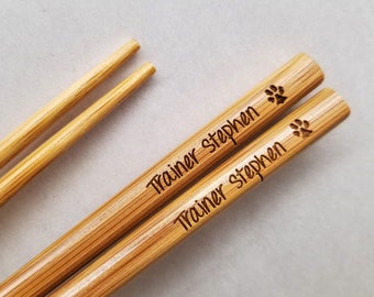 Chopsticks - Dog Paw Chopsticks - Sushi and Dogs - Custom Engraved Chopsticks - Gift for Dog Lover - Wedding Chop Sticks - Wedding Favor