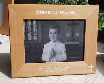 First Communion Picture Frame, 1st Communion Photo Gift, Personalized Picture From, Godchild Gift for First Communion