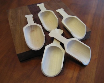 Mini Wooden Scoops set of 12 Bath Salt Scoops Spice Scoops