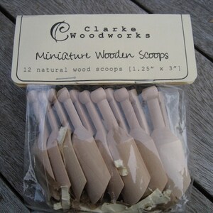 Mini Wooden Scoops set of 12 Bath Salt Scoops Spice Scoops image 3