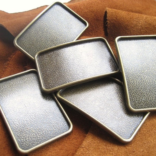 Belt Buckle Blank -  Antique Brass Buckle -  Belt buckle - set of 5 - Fits belts 1.5 to 1.75 inch wide