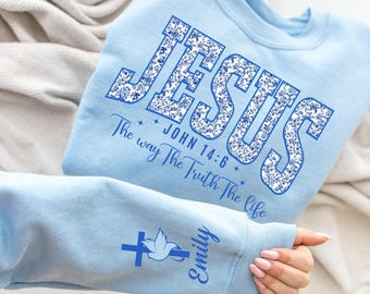 Sudadera personalizada de Jesús, Juan 14:6, Yeshua, El Camino, la Verdad, la Vida, Jesús, sudadera con capucha cristiana, regalo de Navidad.
