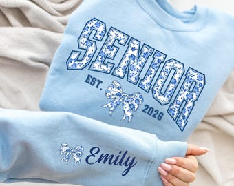 Sudadera personalizada para estudiantes de último año de 2026, camiseta personalizada para la clase de 2026, sudadera Coquette para estudiantes de último año de 2026, regalo de graduación, sudadera para mamás de último año