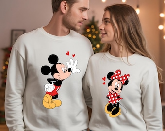 Disney Couples Mickey And Minnie Mouse Sweatshirt,Valentine Gift Tee, Disney Lover Valentines Day Sweater, Couple Disney Matching Shirt
