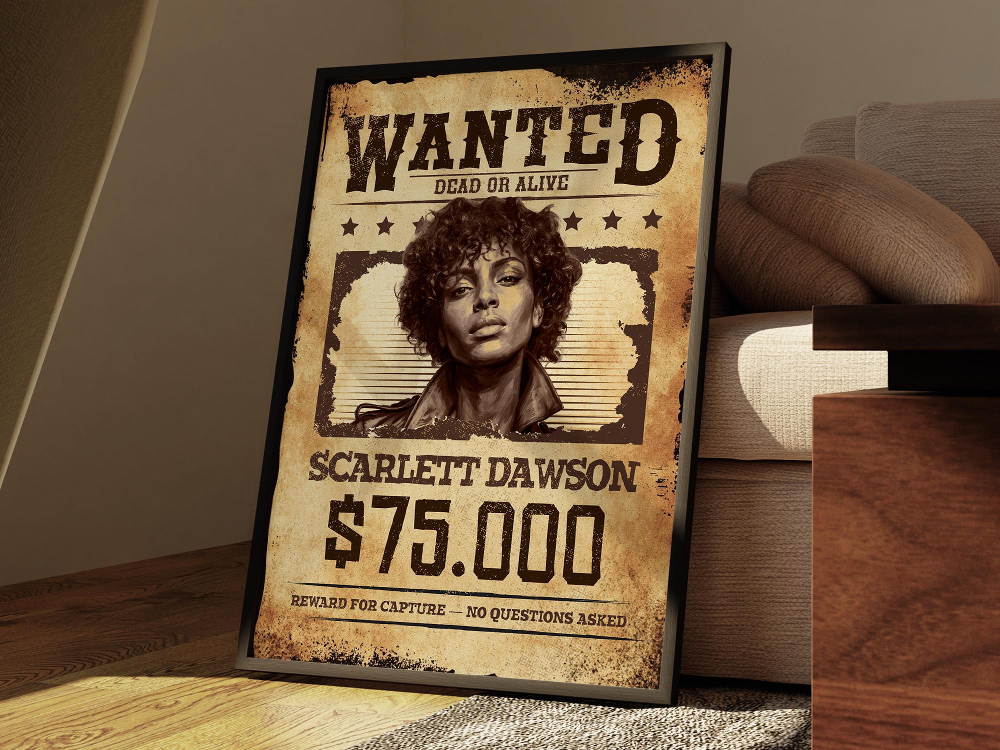 Custom Wanted Portrait Poster: Personalized Western Cowboy From Photo ...
