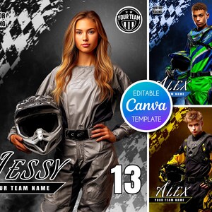 Motocross Canva Template: Racing Poster, Dirt Bike Sports Card, Senior Night Banner, MX Team