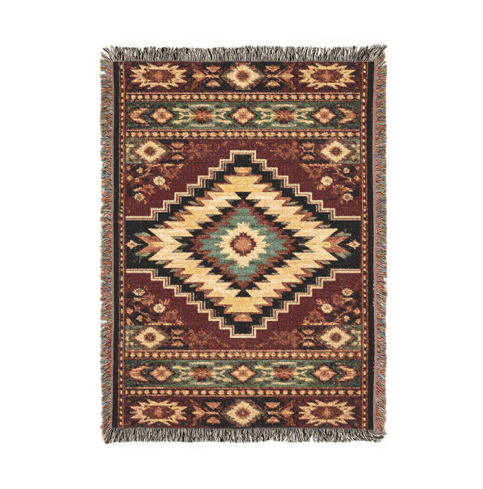 Southwestern Woven Blanket, Aztec Geometric Throw, Tribal Pattern Home ...