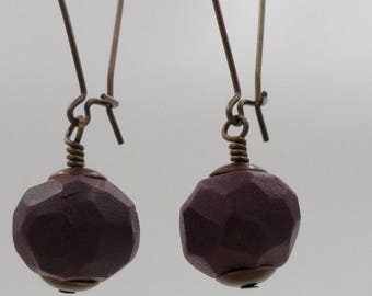 Purple Geometric Earrings