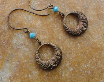 Opaque Turquoise Crystal Earrings