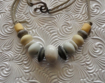 River Pebble Ceramic Bead Necklace