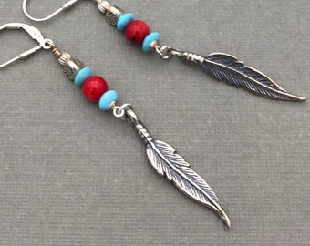 Sterling Silver Feather Earrings