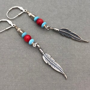 Sterling Silver Feather Earrings