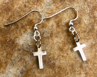 Tiny Cross Earrings