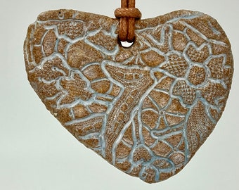 Huge Ceramic Heart Necklace