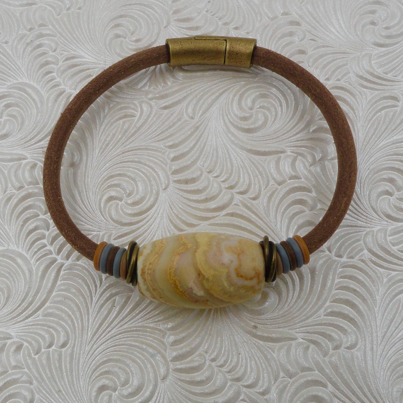 Java Lace Agate Bracelet - Etsy